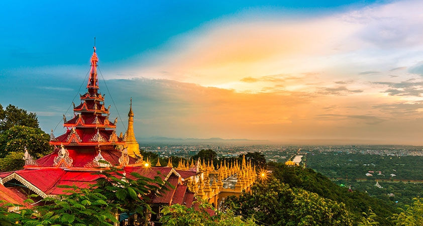 Mandalay Hill, enjoy beautiful sunset in Mandalay