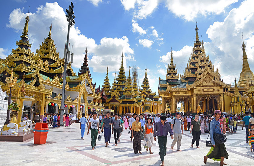 Shwedagon Pagoda is one of the most famous pagodas in the world