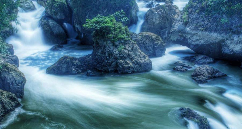 The waterfall shows you how majestic the natural landscape is