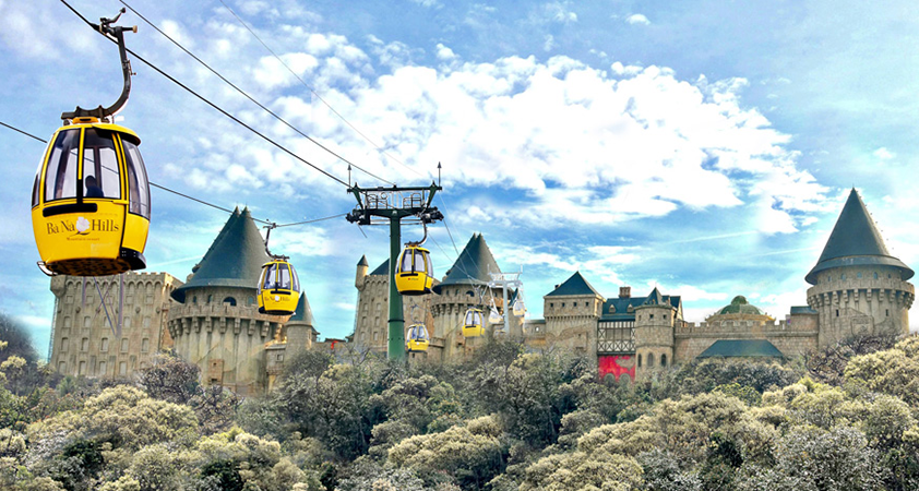 Ba Na Hills in Da Nang Vietnam is famous for cable car tour