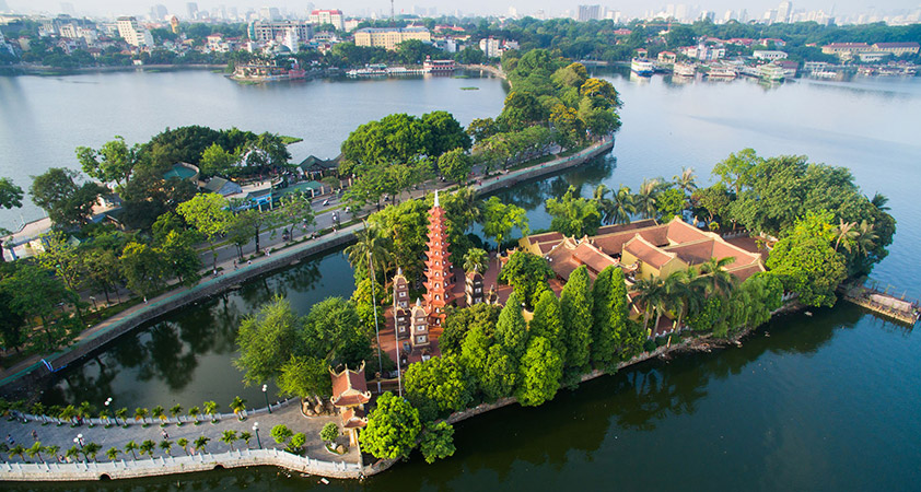 Tran Quoc pagoda from above