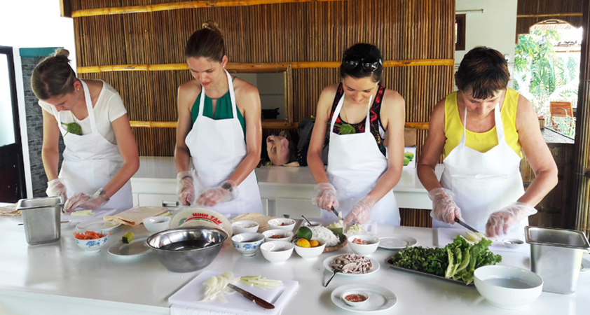Traditional food recipes are shared in these classes