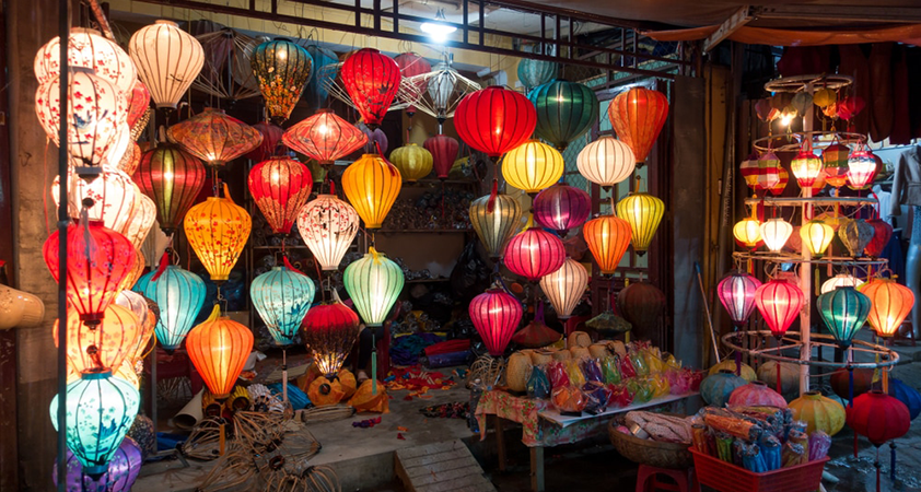 Handmade lanterns are delicate in every detail