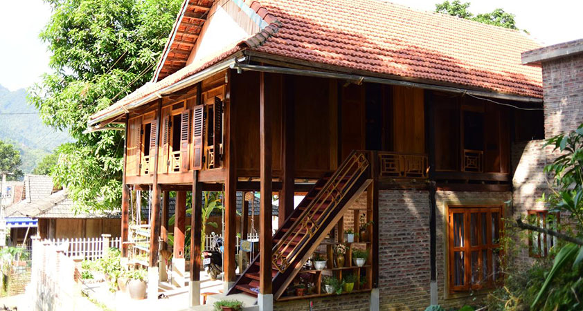 Stilt houses are designed in traditional style