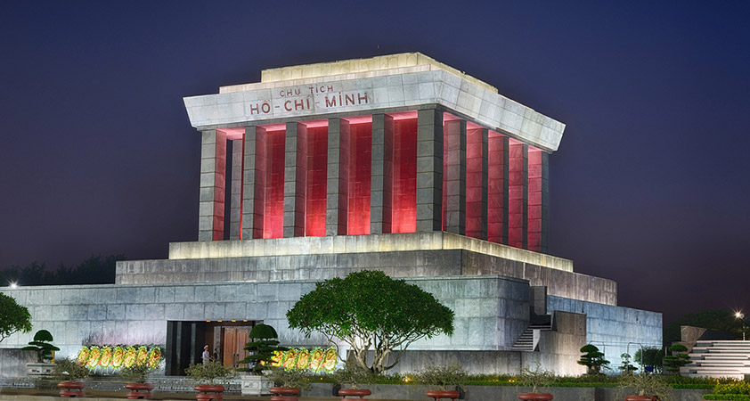 The mausoleum was built on the site where Ho Chi Minh read his Declaration of Vietnam''s independence on 2 September 1945