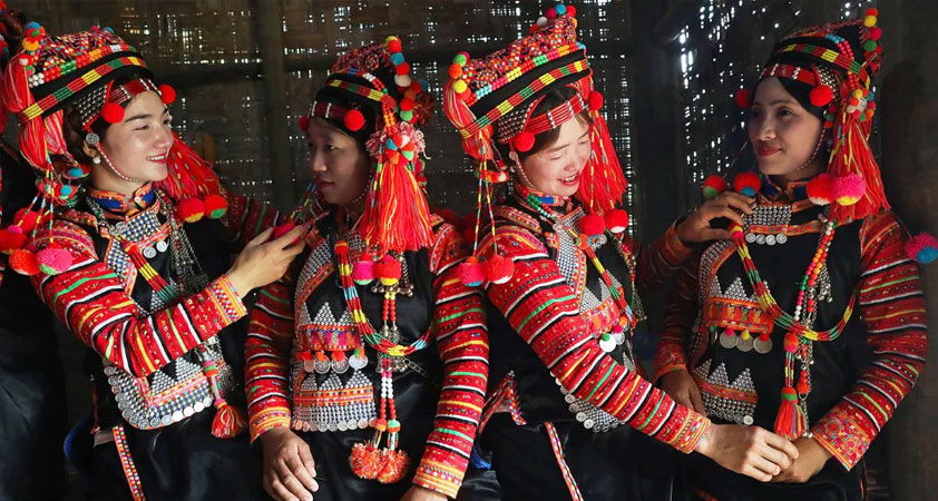 The colorful costume of the ethnic minorities
