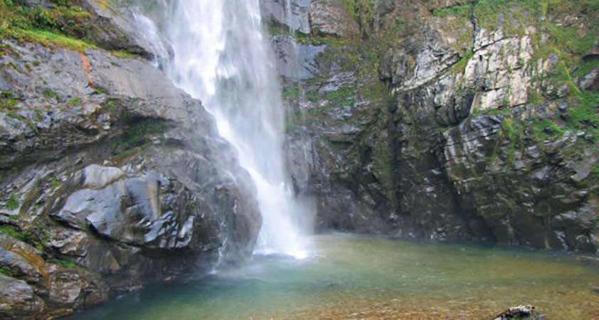 The waterfall still keeps its original majestic beauty