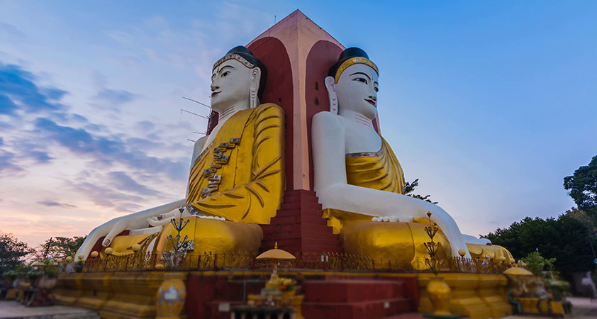 Kyaikpun Buddha Landmark Of Bago