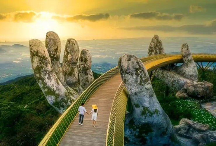 Don’t miss the chance to admire the world-famous Golden Bridge atop Ba Na Hills