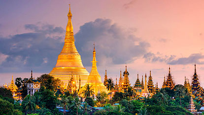 The Shwedagon Pagoda in Yangon
