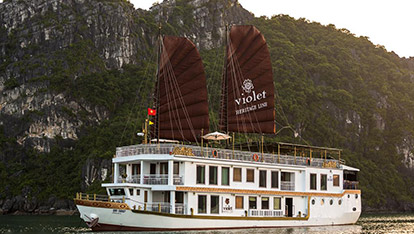 Heritage Line Violet Junk on Halong Bay | 2 days 1 night 