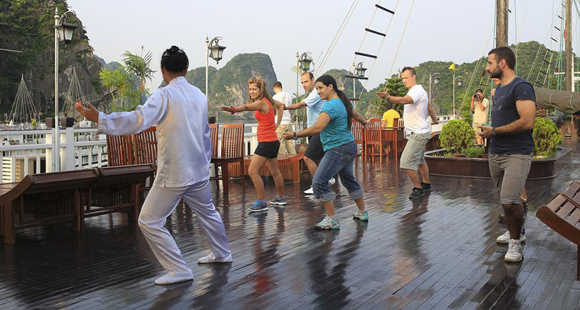 Tai Chi in the sundeck