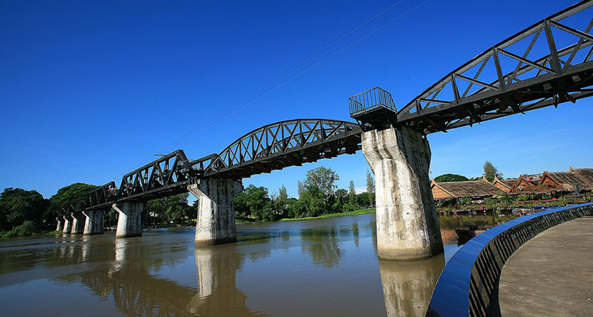 The world-famous bridge over the River Kwai