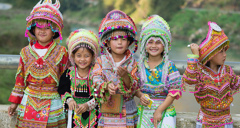 Children at a Cham tribal village
