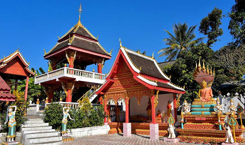 Coming to Luang Prabang, visitors can see some typical temples here