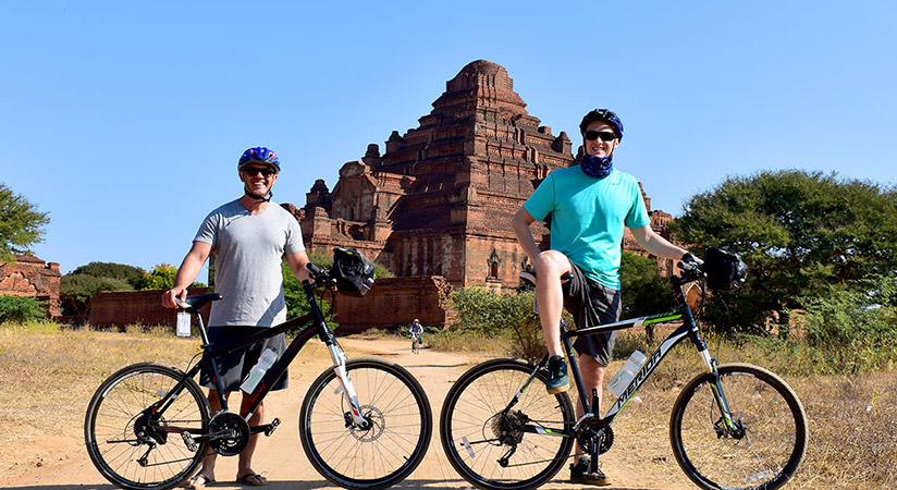 Visitors can spend the whole day exploring Bagan by bike