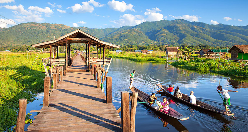Head to Inle Lake, the second largest lake in Myanmar