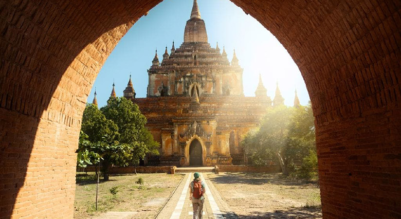 Enjoy the sunset view at one of the most beautiful temples in Bagan