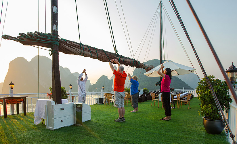 YOu can start a day on board with a Tai Chi lesson