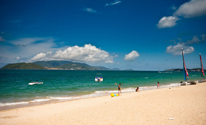Visitors can spend the second day relaxing on Nha Trang beach 