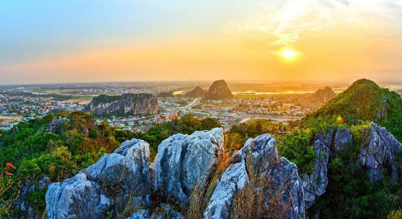 From the top of Marble Mountain, you can open your eyes to admire the whole view of Danang