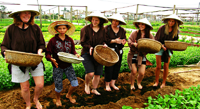The last destination of your trip is Tra Que village, where you can experience the real farmers' work