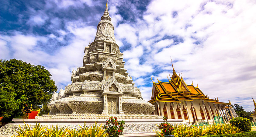Wat Preah Morokat is covered with 5000 silver bricks