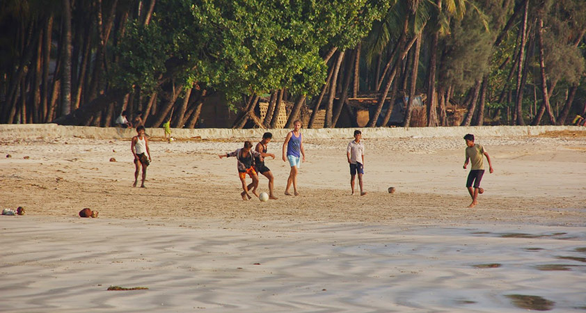 Join the water games on Ngapali beach