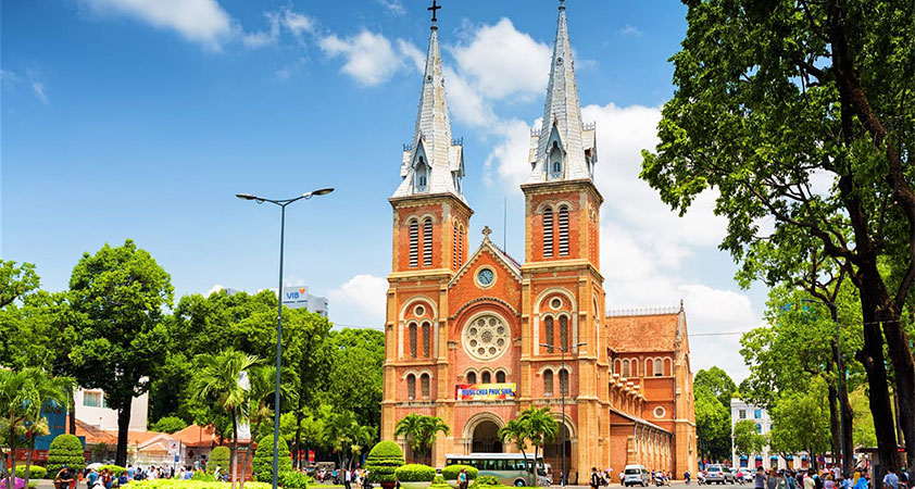 Notre Dame Cathedral at the center of the city