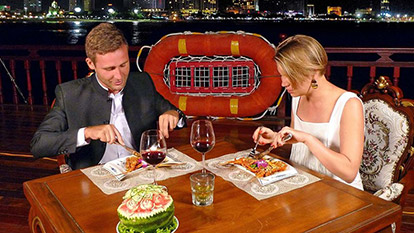 Romantic sunset cocktail and dinner on Emperor cruise Nha Trang 